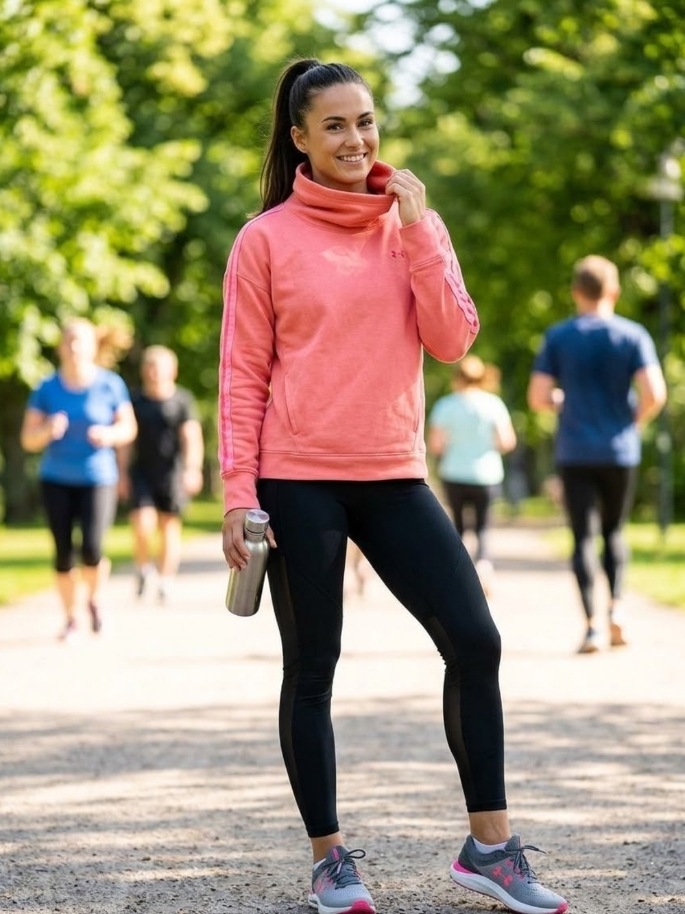 Under Armour Coral Cowl-Neck Pullover Sweater